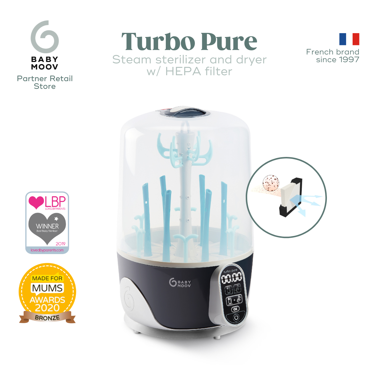 Babymoov turbo pure steriliser and baby bottle dryer sale