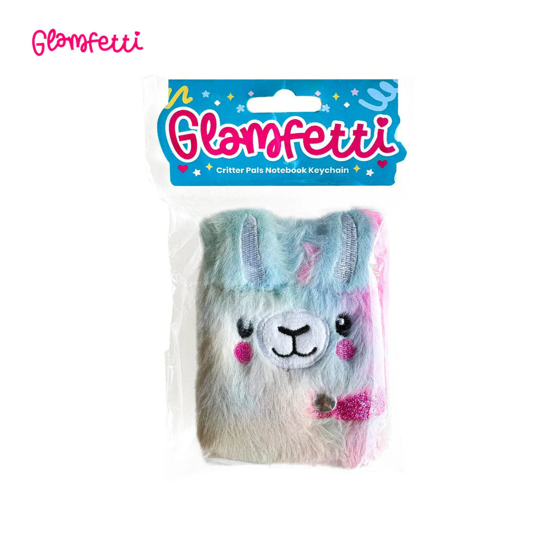 Totsafe Glamfetti Critter Pals Plush Notebook Keychain (4 Designs)