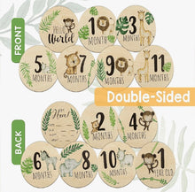 Load image into Gallery viewer, Blooming Wisdom Wooden Round Milestone Set (Double sided)
