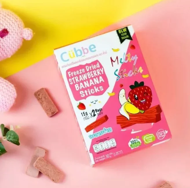 Cubbe Freeze Dried Strawberry & Banana Melty Sticks (6month+)