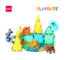 Load image into Gallery viewer, Playdate Kebo Jungle Animals Magnetic Tiles 3y+
