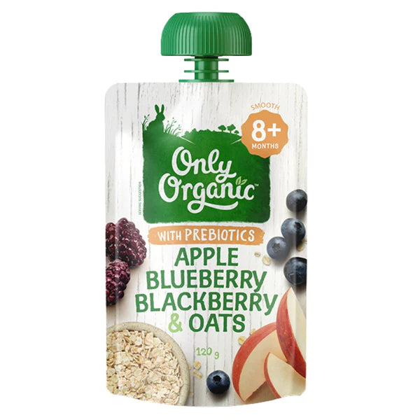 Only Organic Apple Blueberry Blackberry Oats 120g (8+months)
