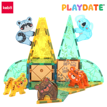 Load image into Gallery viewer, Playdate Kebo Jungle Animals Magnetic Tiles 3y+
