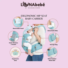 Load image into Gallery viewer, Lunabebe  Multi-Use Ergonomic Hip Seat Baby Carrier up to 44lbs (newborn - 36 mos)
