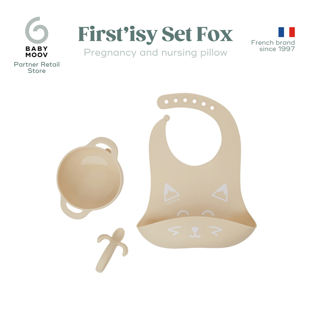 Babymoov First ISY 3-Piece Silicone Bowl, Spoon & Bib Baby Weaning Set