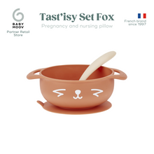 Load image into Gallery viewer, Babymoov First ISY 3-Piece Silicone Bowl, Spoon &amp; Bib Baby Weaning Set
