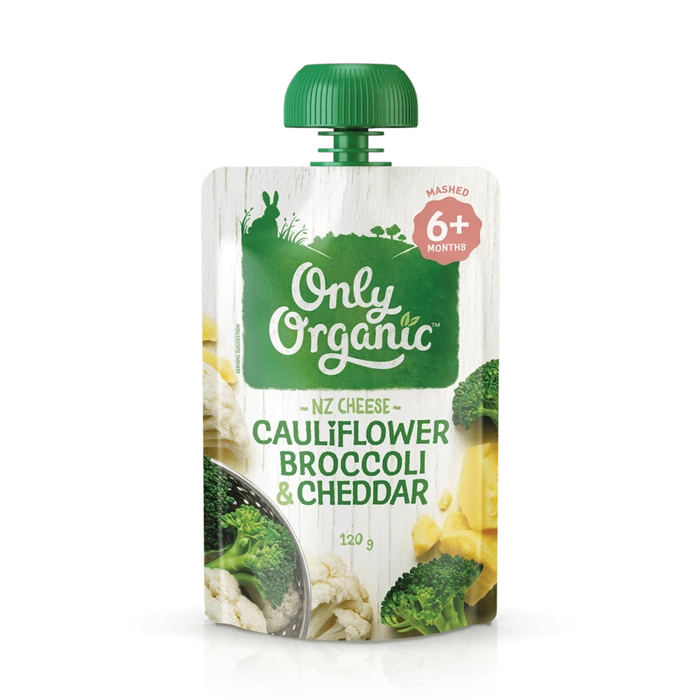 Only Organic Cauliflower, Broccoli & Cheddar 120g (6+months)