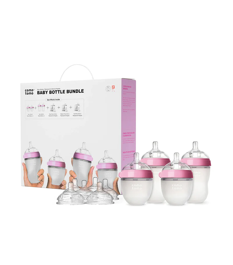 Comotomo Baby Bottle Bundle - Pink