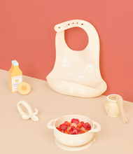 Load image into Gallery viewer, Babymoov First ISY 3-Piece Silicone Bowl, Spoon &amp; Bib Baby Weaning Set
