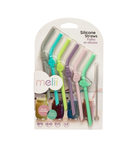 Load image into Gallery viewer, Melii Silicone Animal Straws with Cleaning Brush
