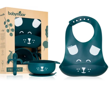 Load image into Gallery viewer, Babymoov First ISY 3-Piece Silicone Bowl, Spoon &amp; Bib Baby Weaning Set
