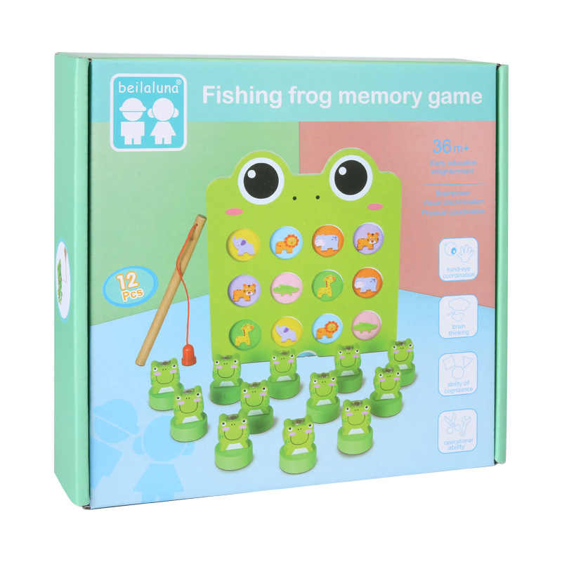 Wooden Fishing Frog Memory Game