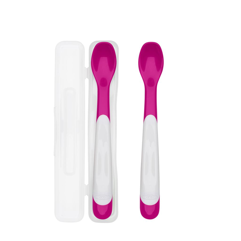 Oxo Tot On-The-Go Plastic Feeding Spoon With Case (2 Pack)