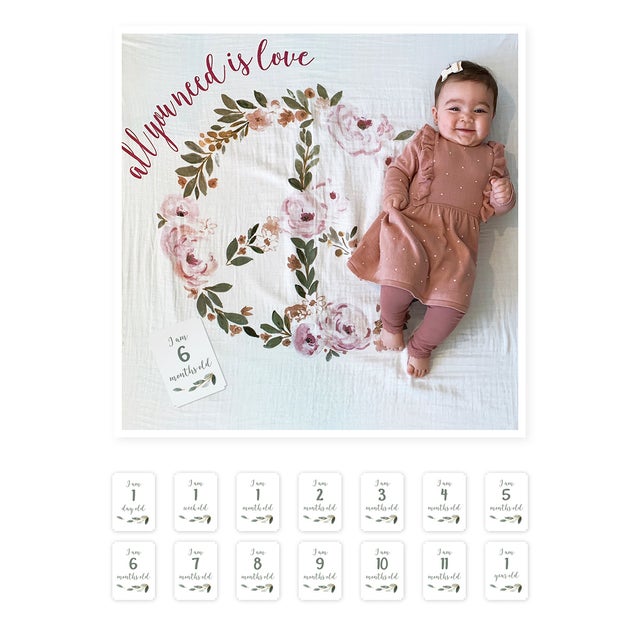 Lulujo Milestone Blanket & Cards Set